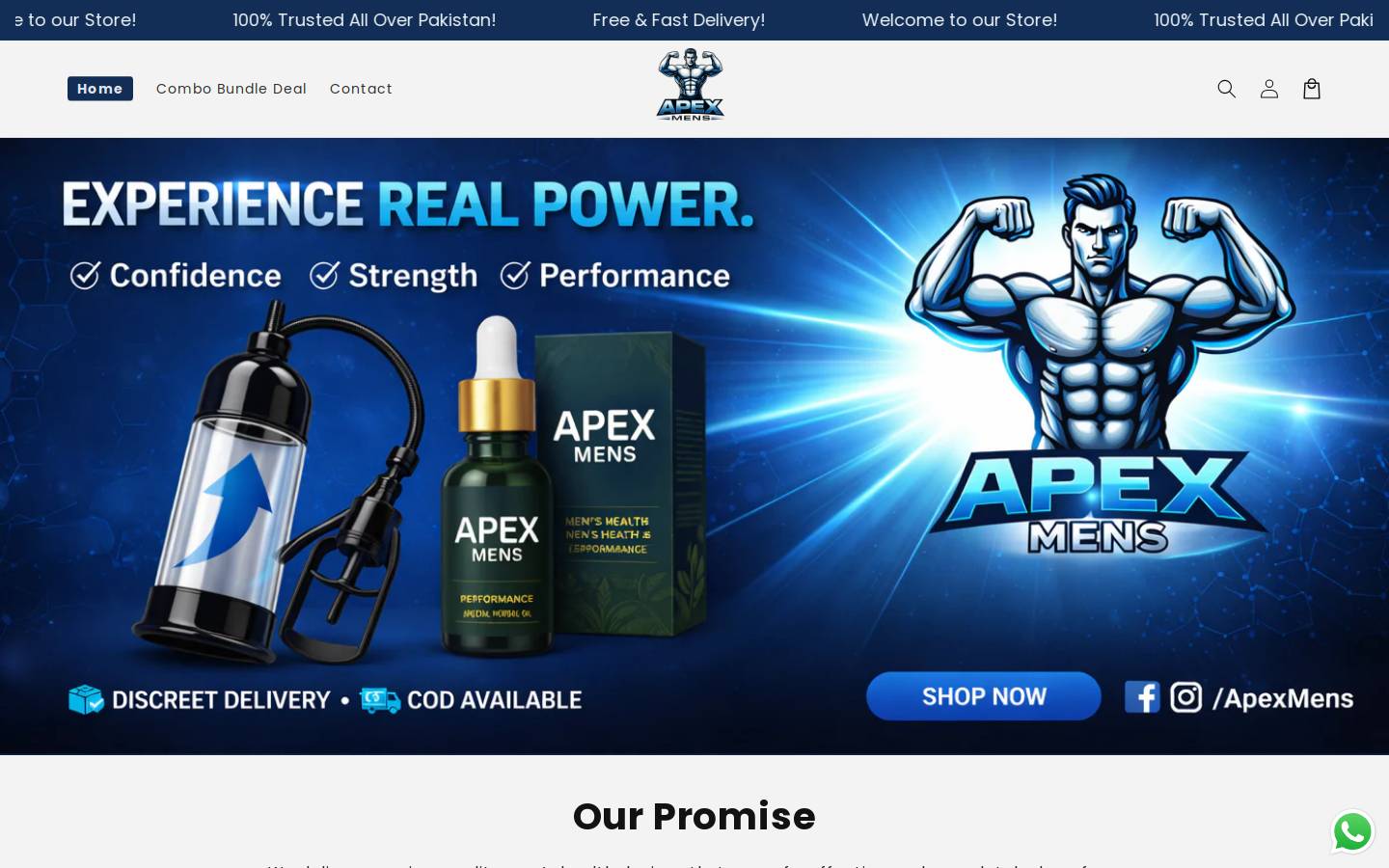 apexmens.store homepage screenshot