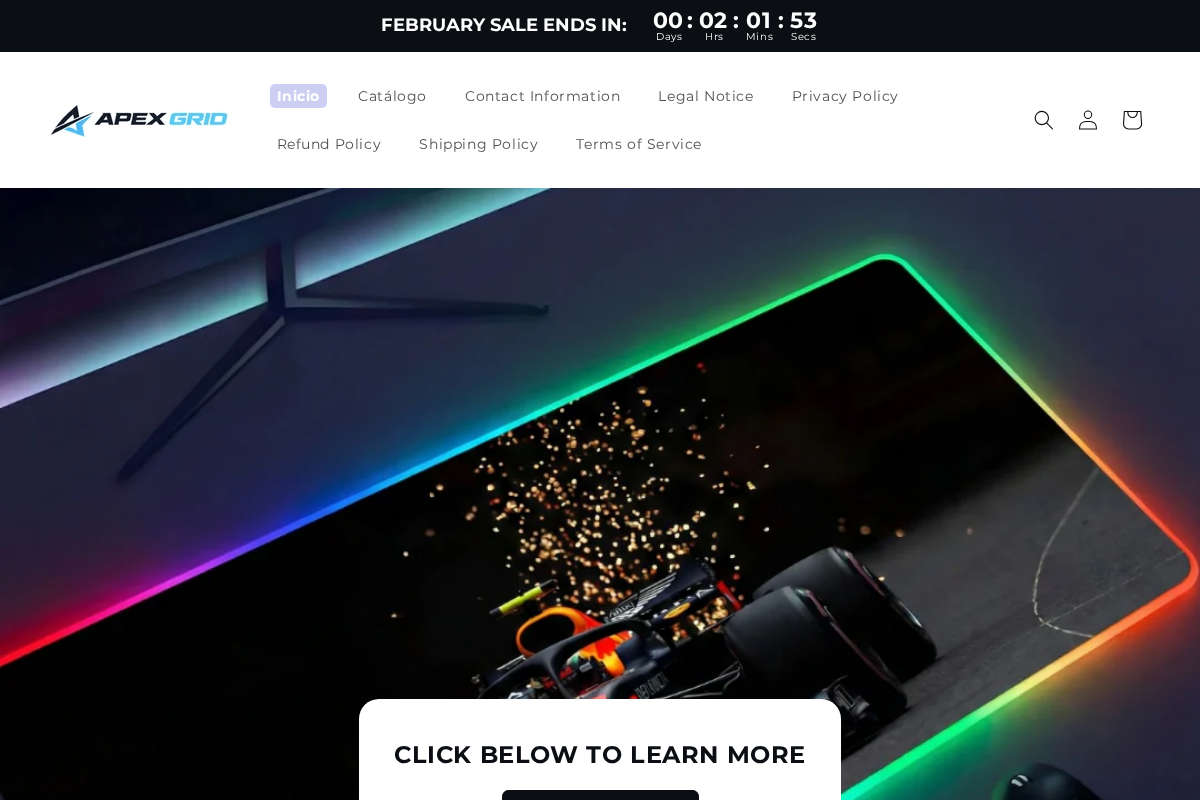 Apex Grid homepage screenshot