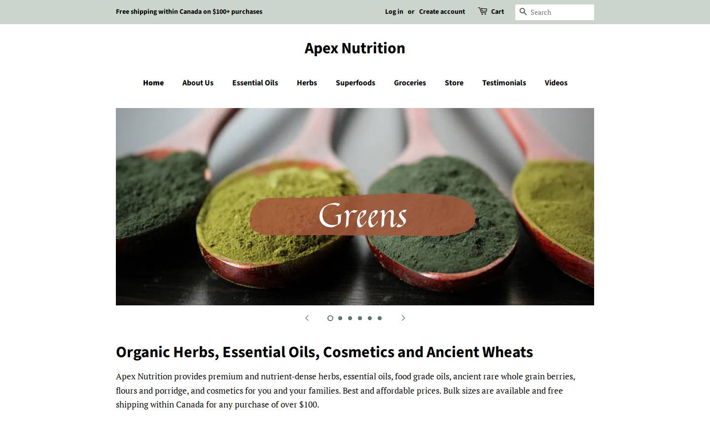 apexnutrition.ca homepage screenshot