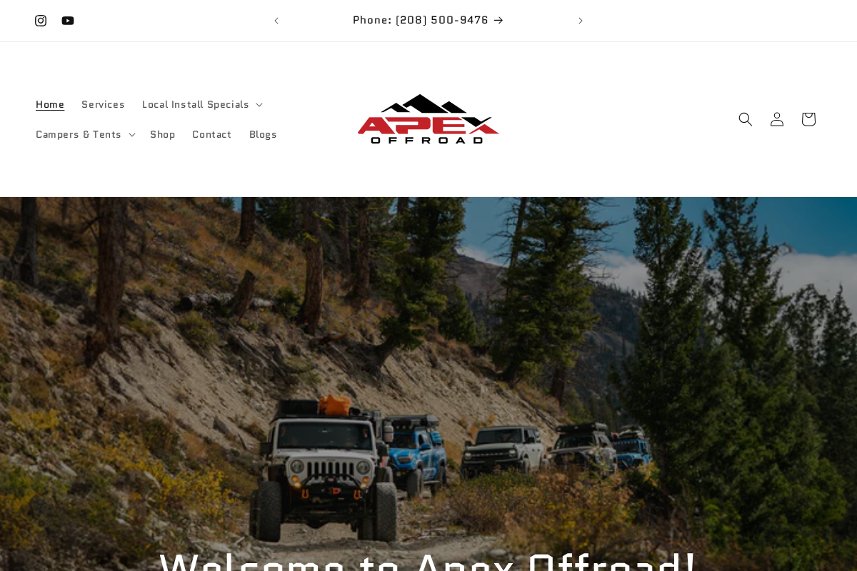 apexoffroadidaho.com homepage screenshot