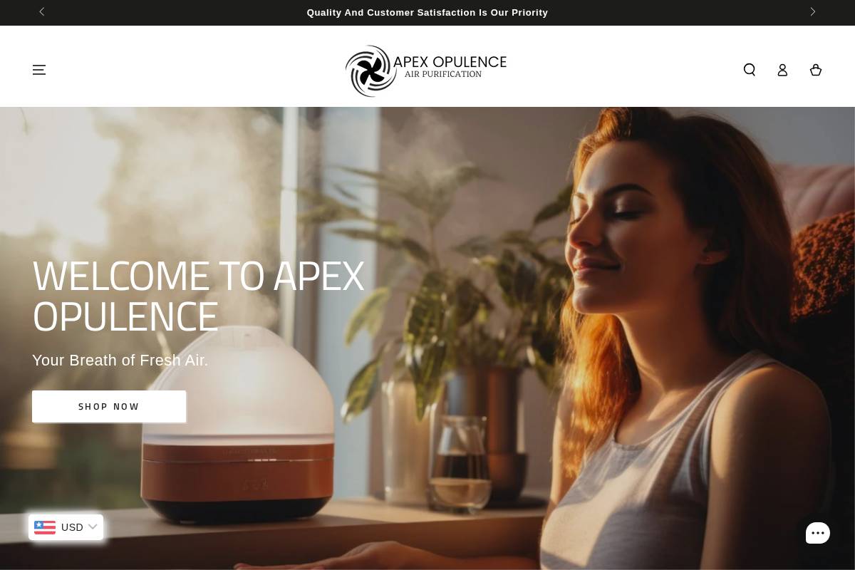 apexopulence.com homepage screenshot