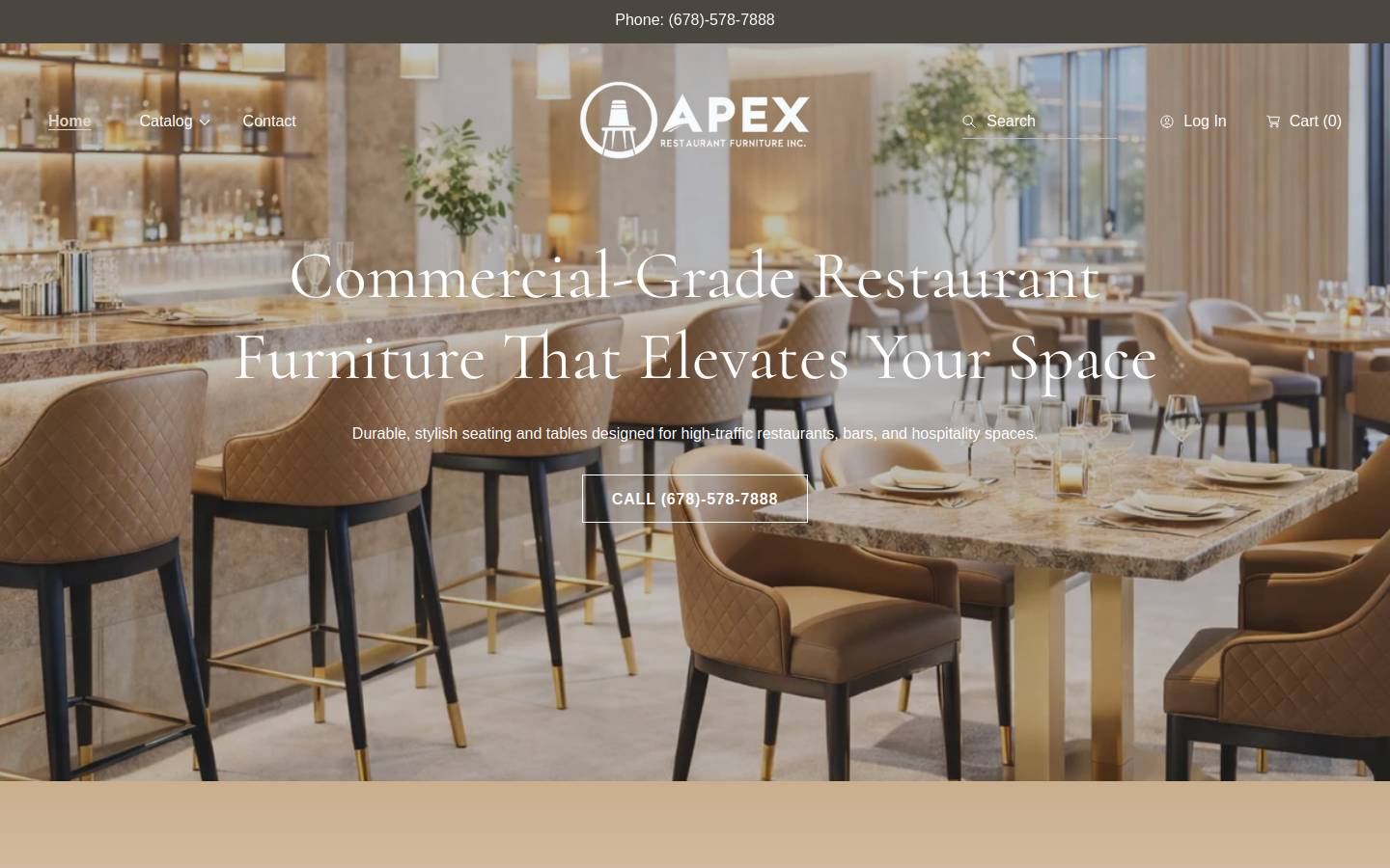 apexrestaurantfurniture.com homepage screenshot