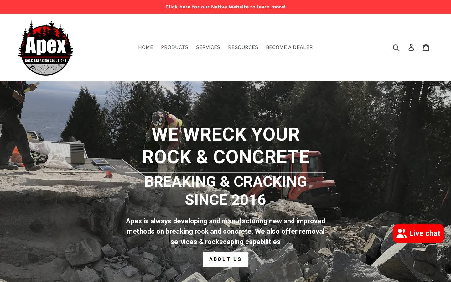 apexrocksolutions.com homepage screenshot
