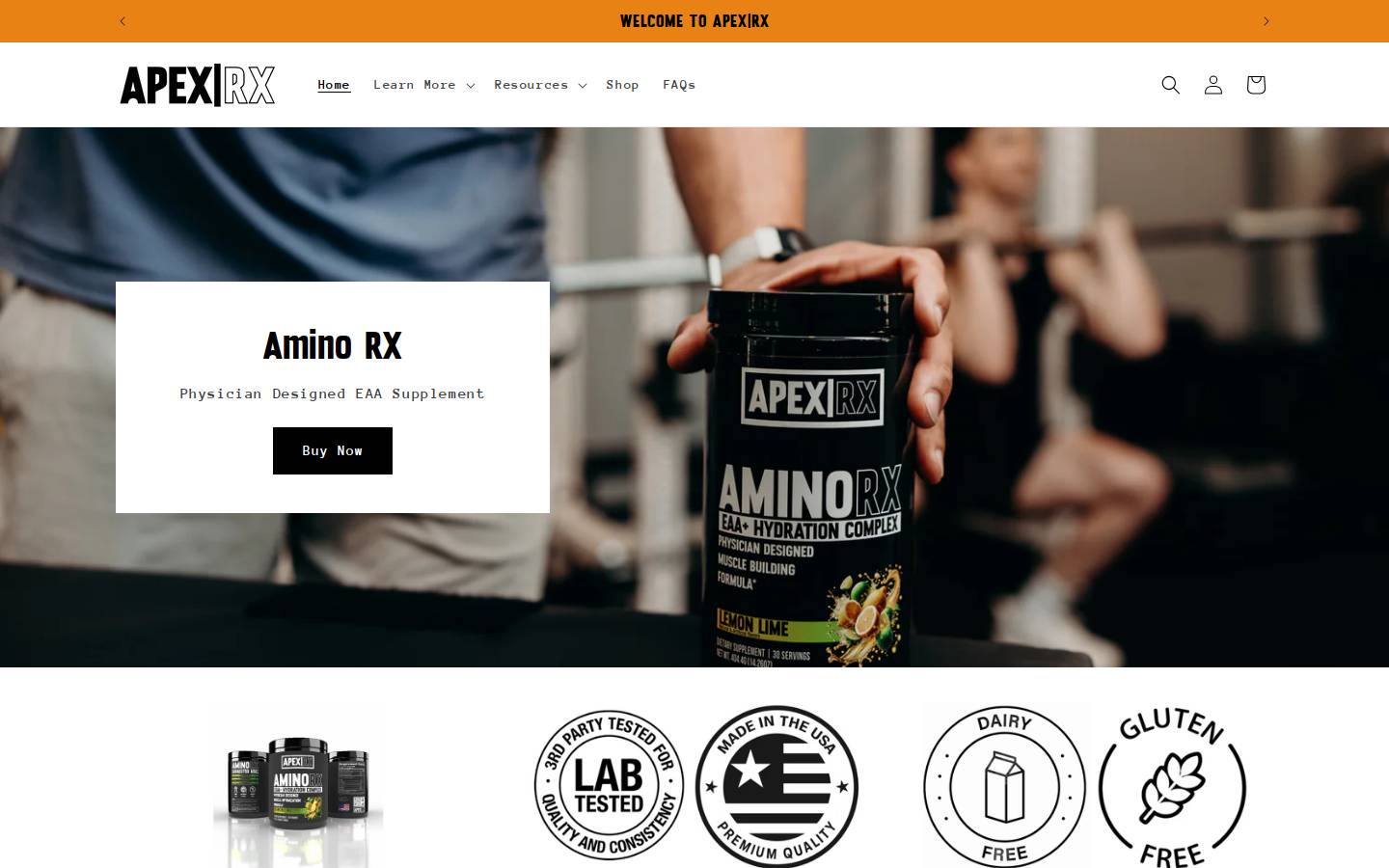 ApexRx.com homepage screenshot