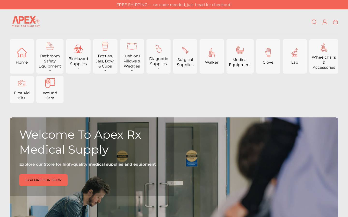 apexrxmedicalsupply.com homepage screenshot