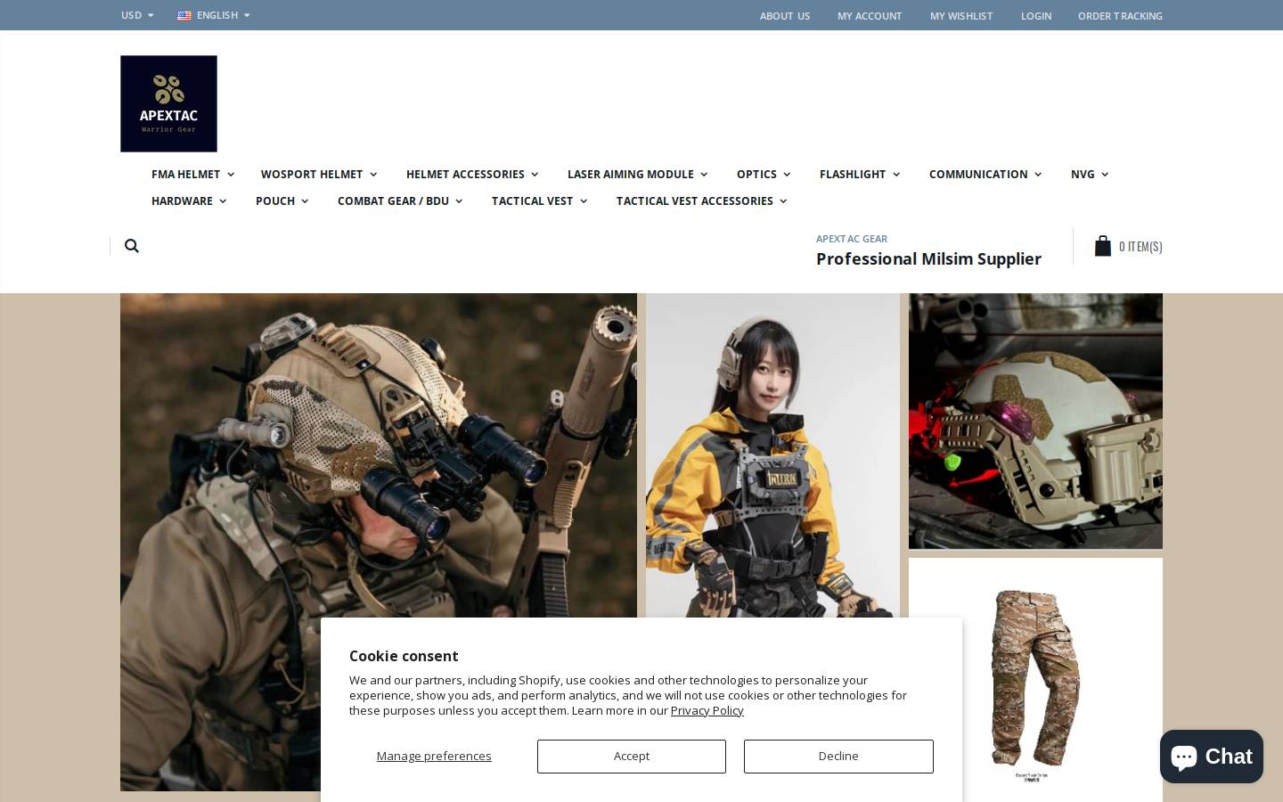 apextacgear.com homepage screenshot