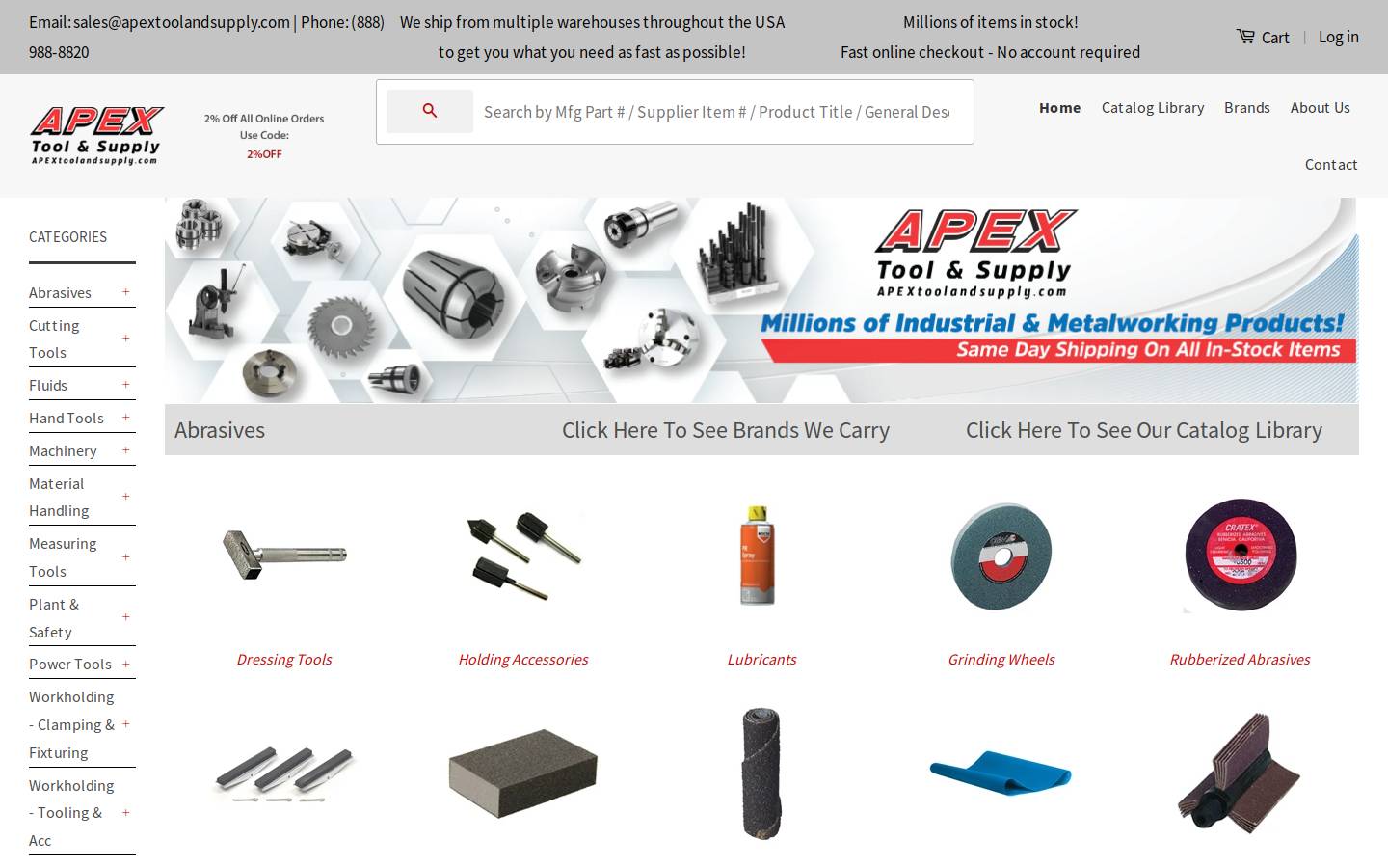 apextoolandsupply.com homepage screenshot