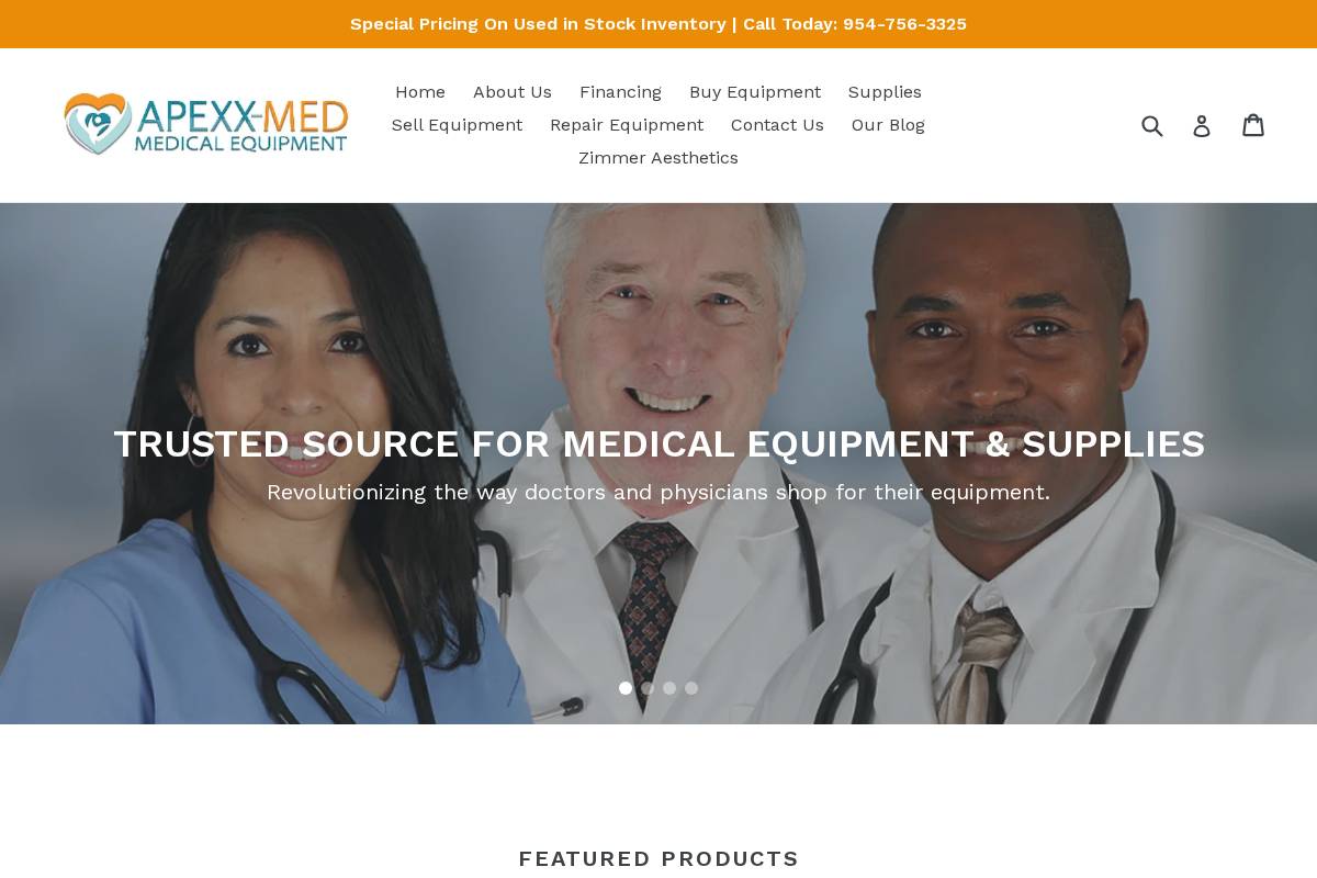 apexxmed.com homepage screenshot