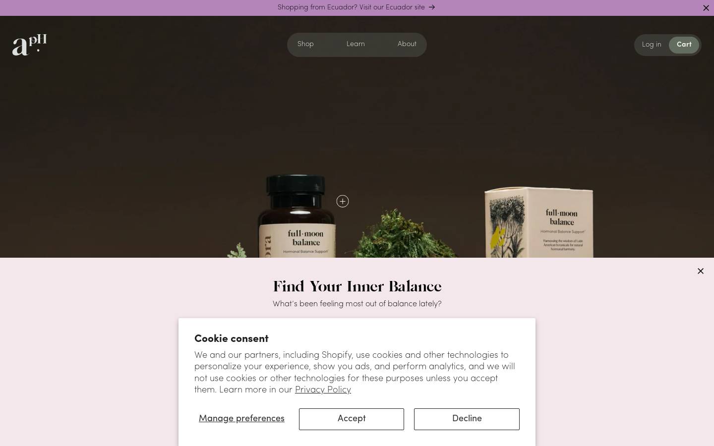 aphlora.com homepage screenshot