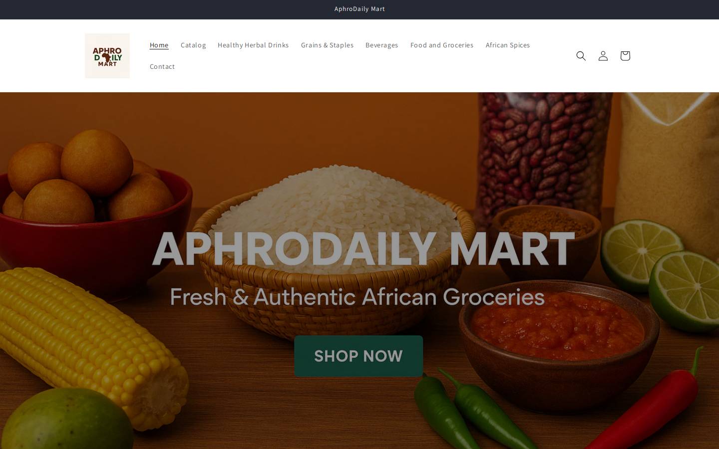 aphrodailymart.store homepage screenshot