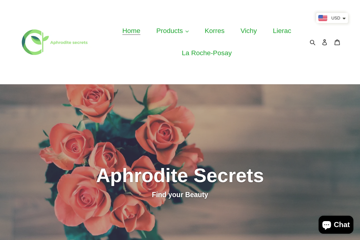 aphroditesecrets2016.com homepage screenshot