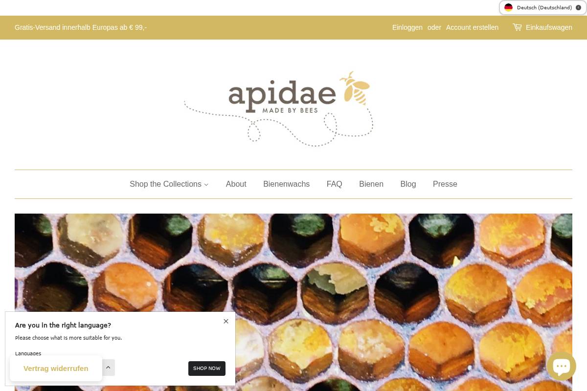 apidaecandles.de homepage screenshot