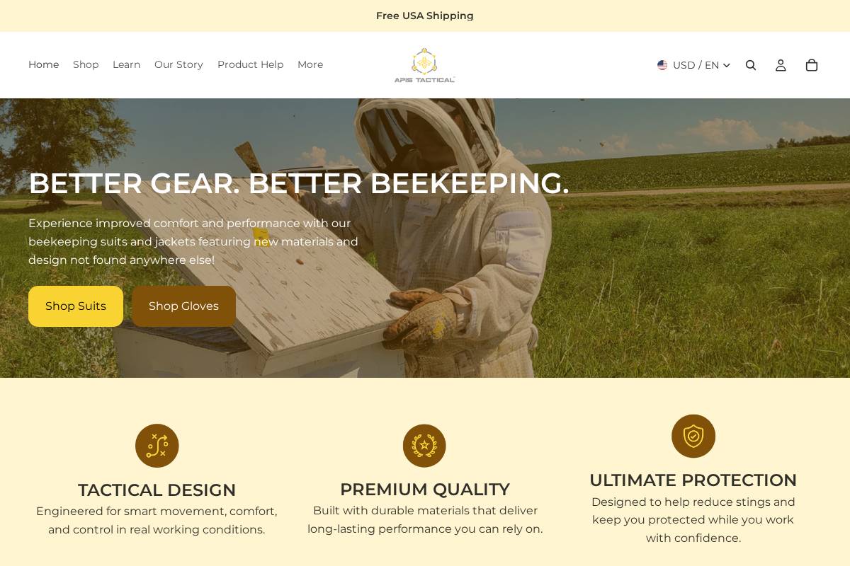 apis-tactical.com homepage screenshot