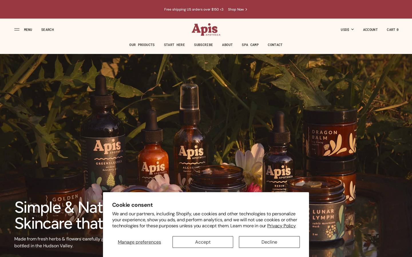 apisapotheca.com homepage screenshot