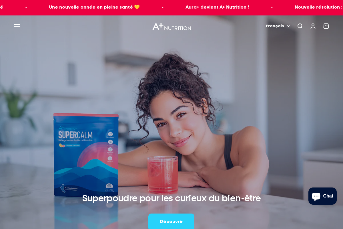 Aplusnutri homepage screenshot