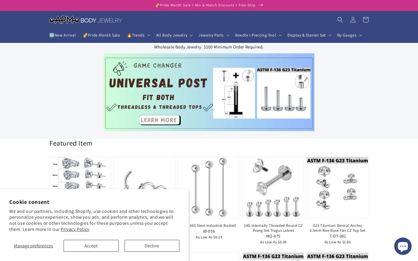 apmjewelry.com homepage screenshot