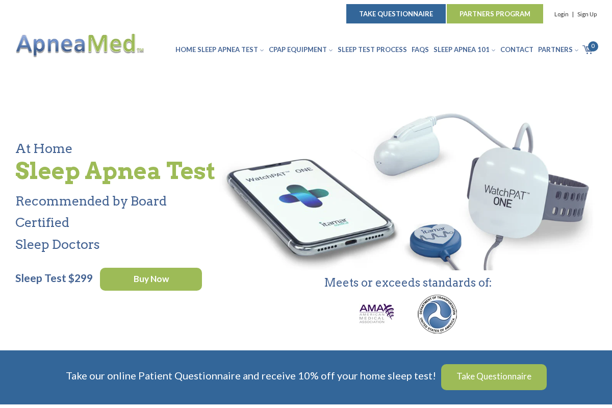ApneaMed homepage screenshot