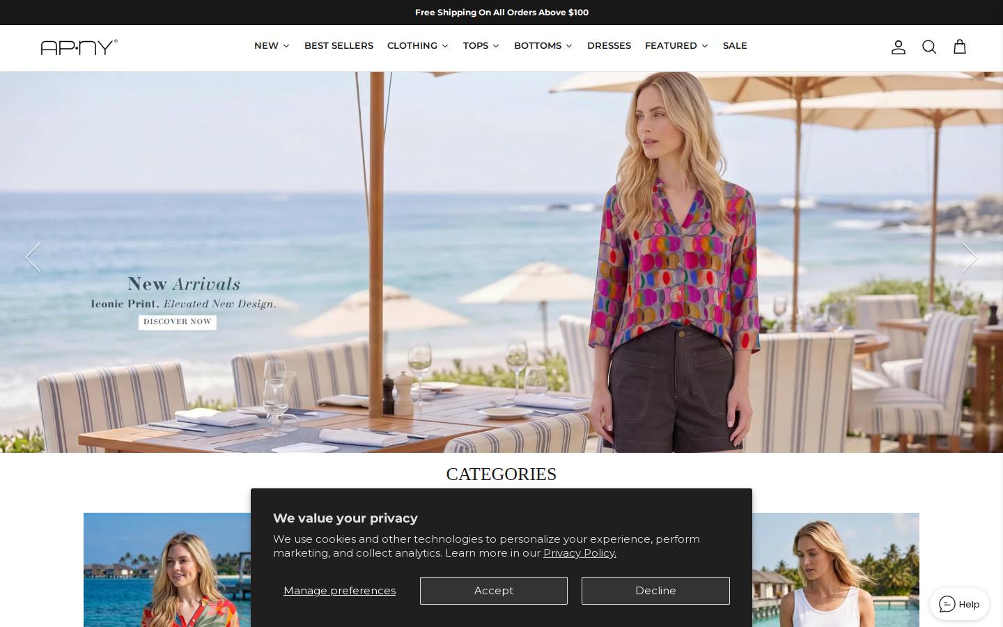 Apnyapparel homepage screenshot