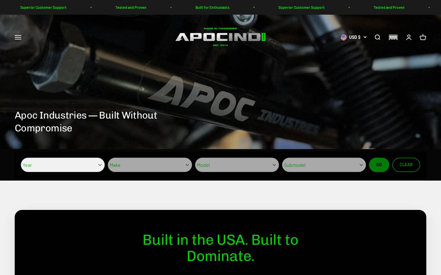 apocindustries.com homepage screenshot