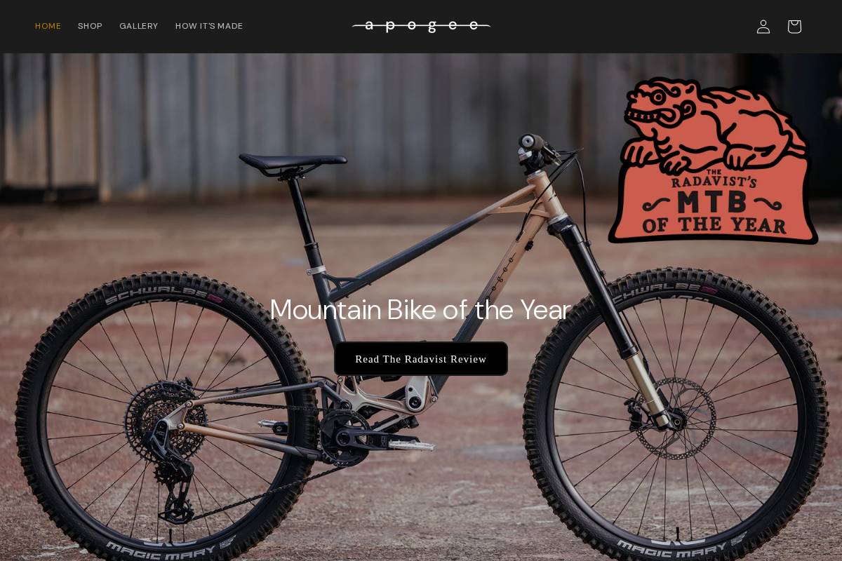 apogee.bike homepage screenshot