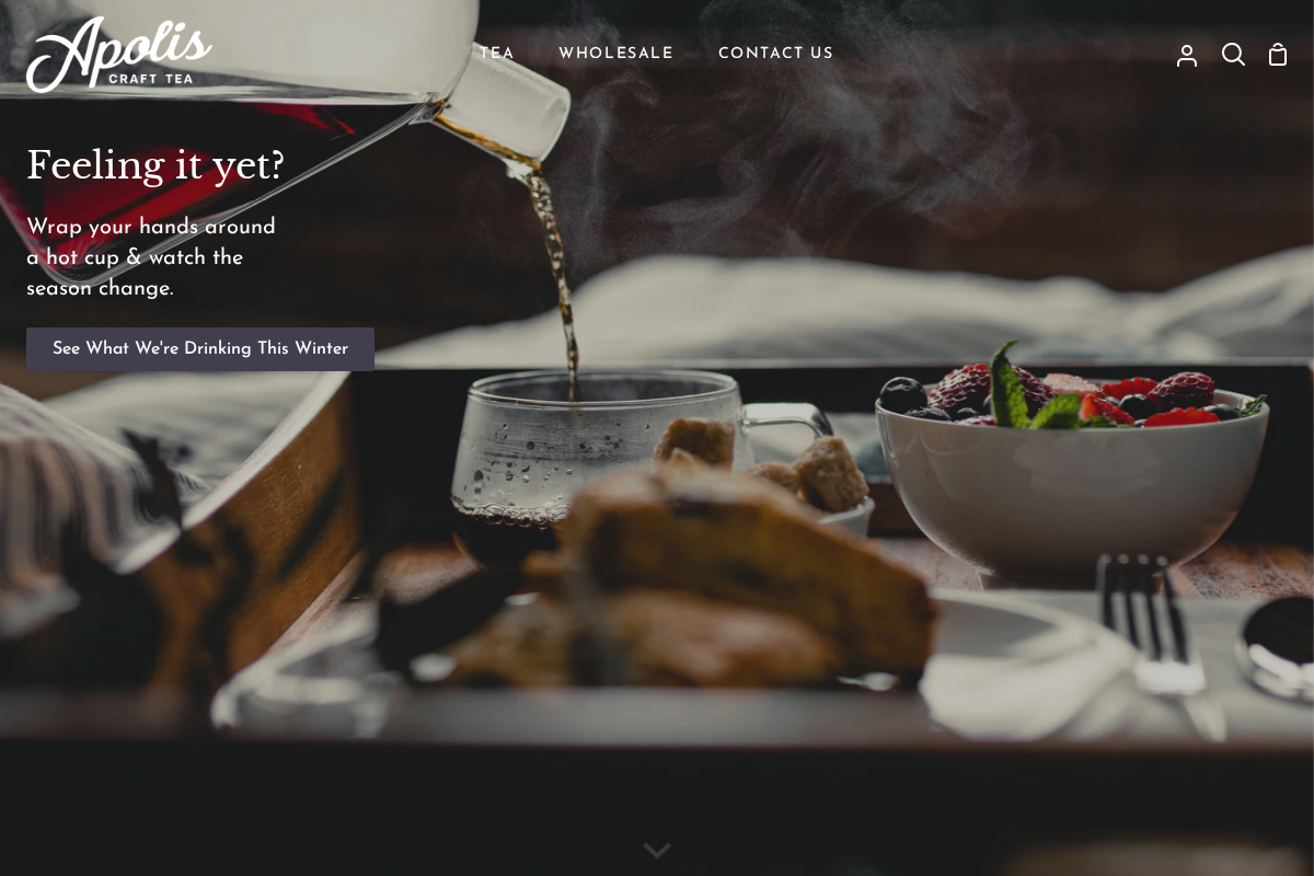 Apolis Tea homepage screenshot
