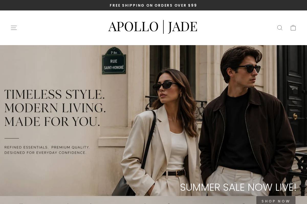 Apollojade homepage screenshot