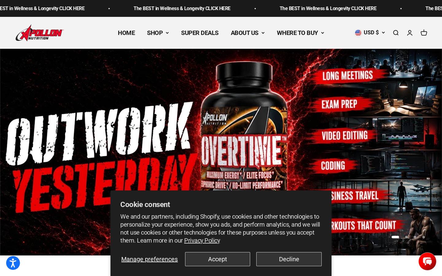 apollonnutrition.com homepage screenshot