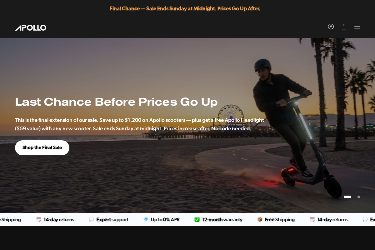 apolloscooters.co homepage screenshot