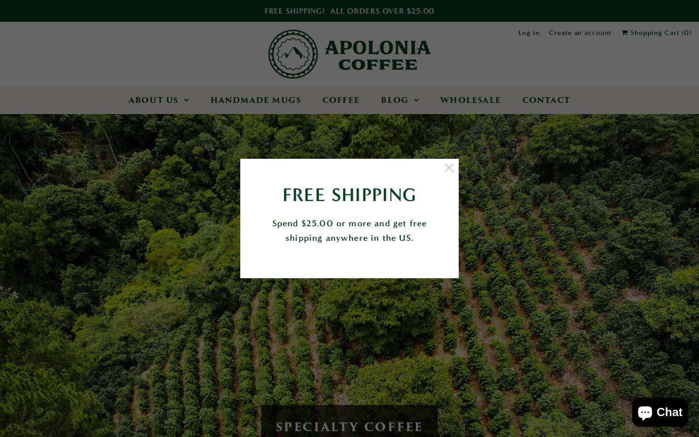 apoloniacoffee.com homepage screenshot