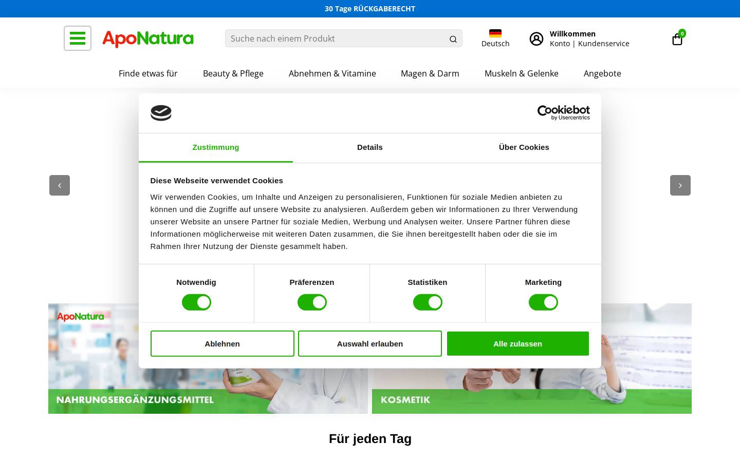 Aponatura homepage screenshot