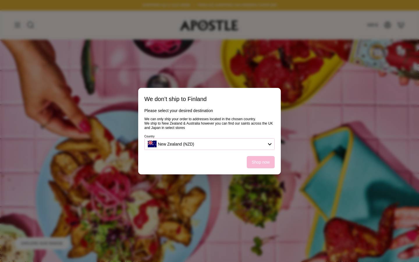 apostlehotsauce.co.nz homepage screenshot