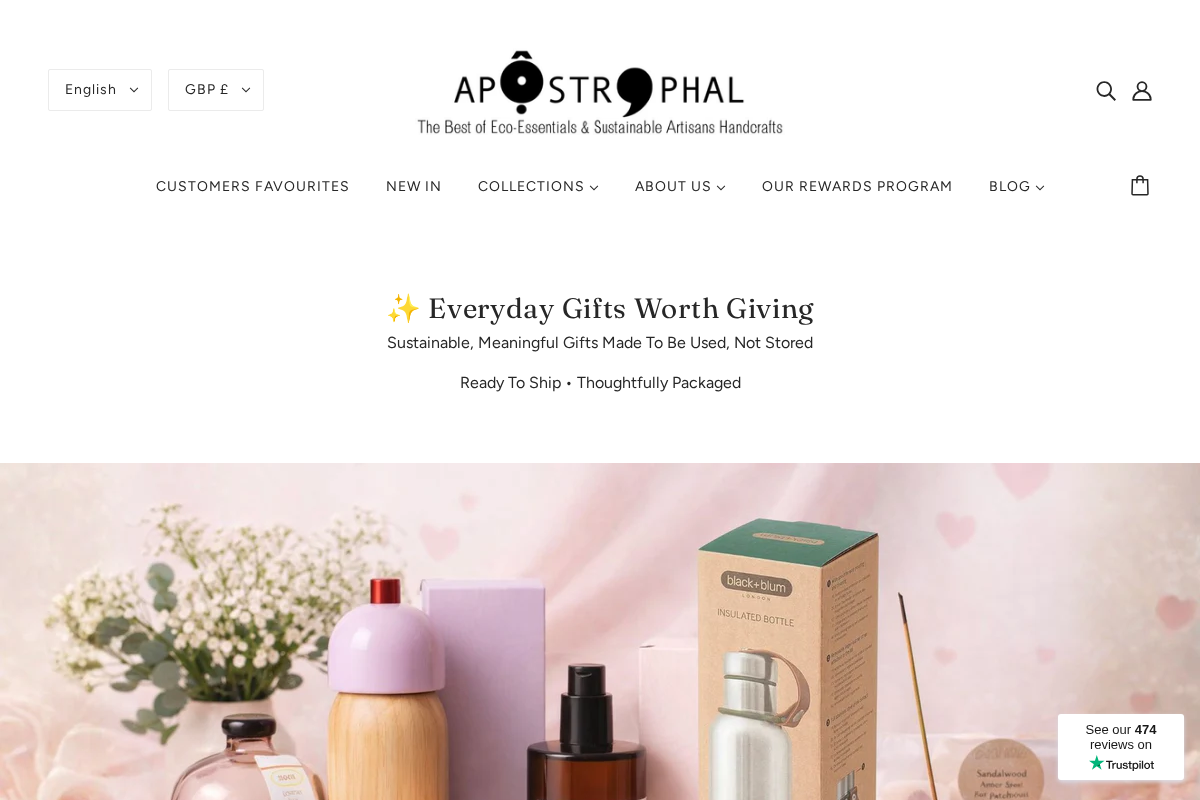 Apostrophal homepage screenshot