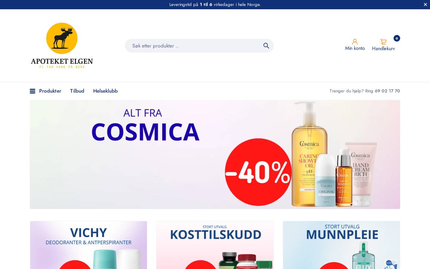 apoteketelgen.no homepage screenshot
