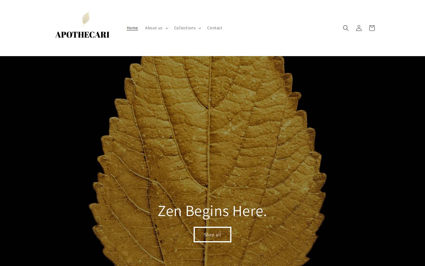 apothecaricollection.com homepage screenshot