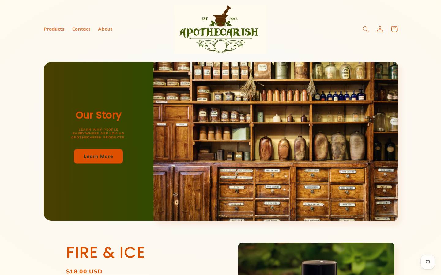 apothecarish.com homepage screenshot