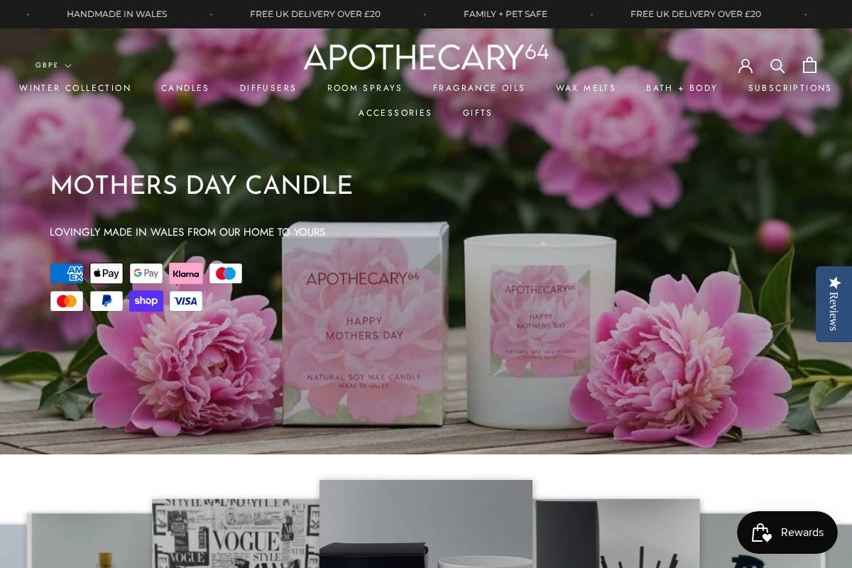 APOTHECARY64 homepage screenshot