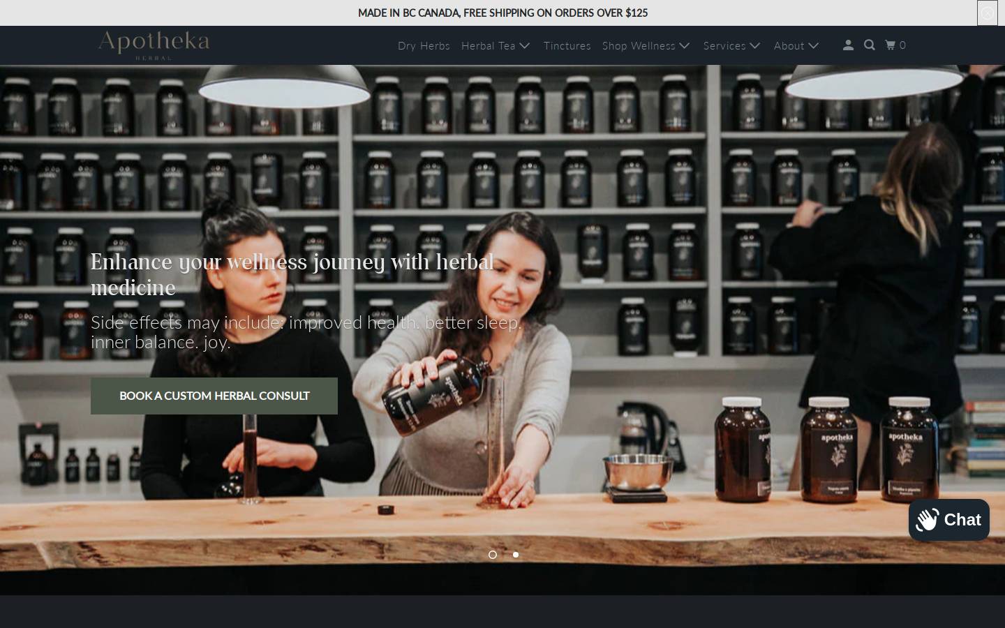 apothekaherbal.com homepage screenshot
