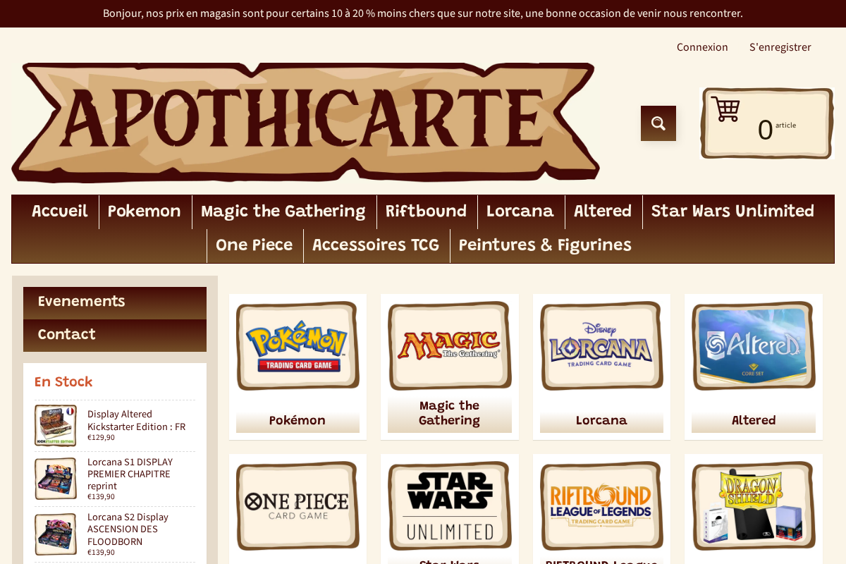 Apothicarte Perigueux homepage screenshot