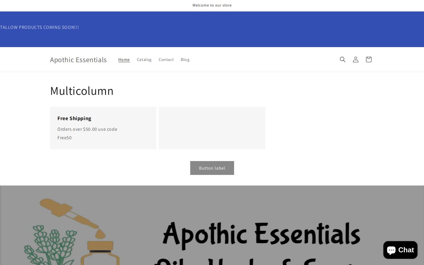 apothicessentials.com homepage screenshot