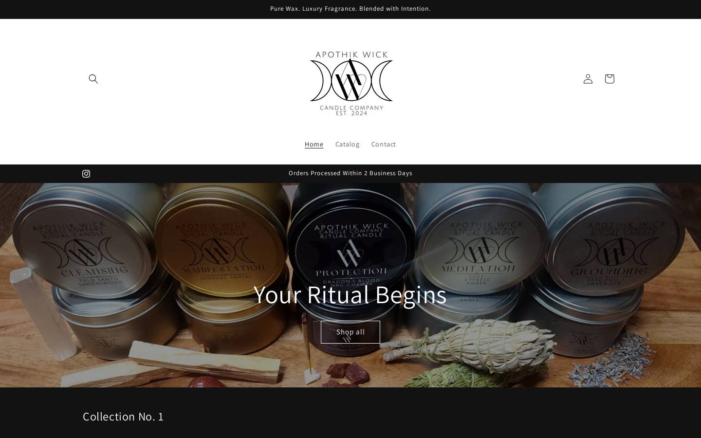 apothikwickcandle.com homepage screenshot