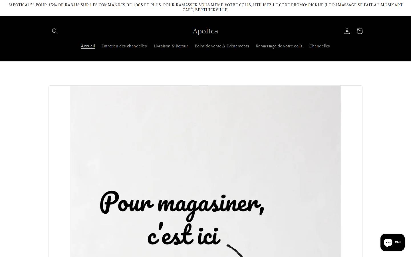 apotica.ca homepage screenshot
