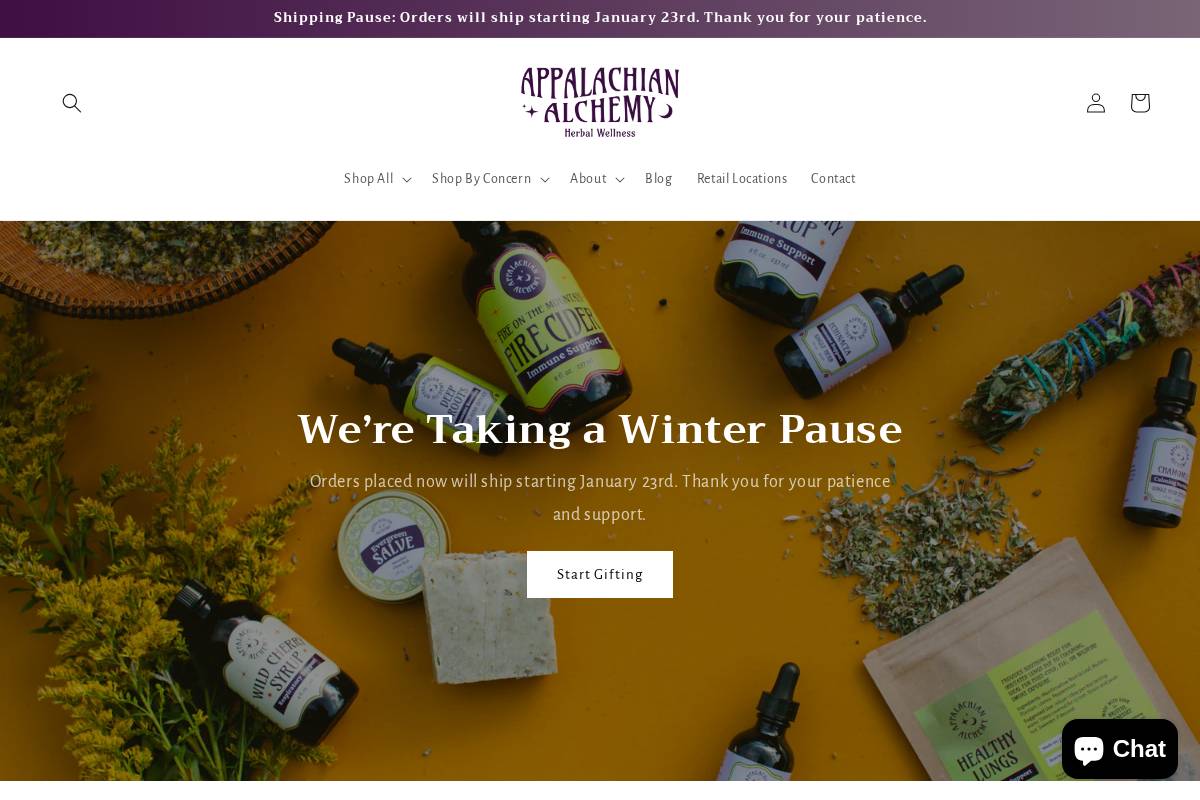 appalachianalchemy.com homepage screenshot