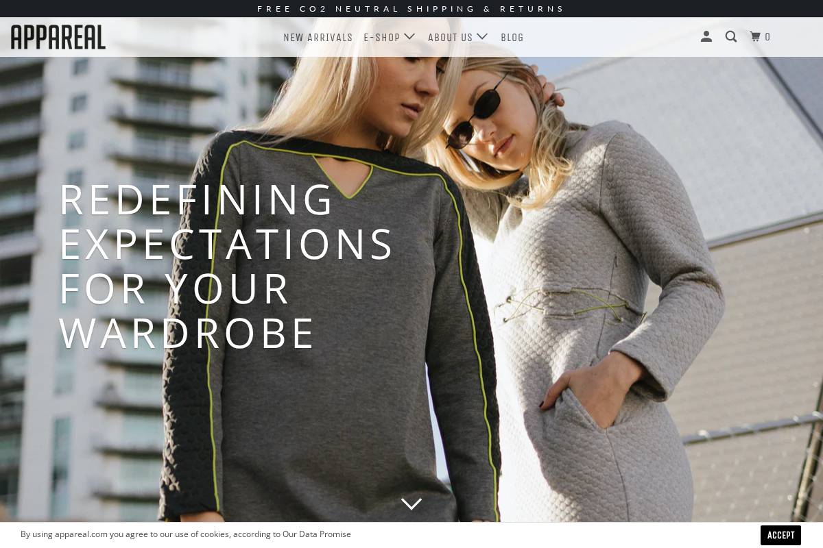 appareal.com homepage screenshot
