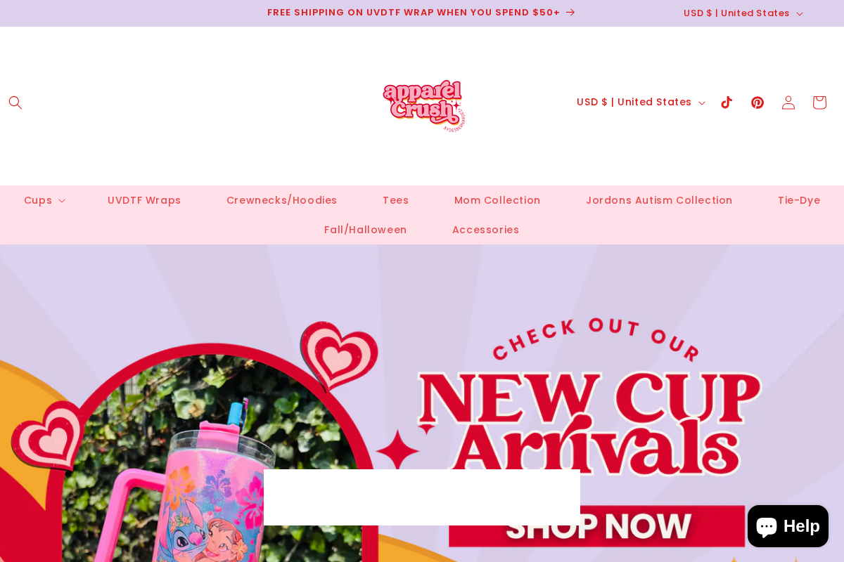 apparelcrush homepage screenshot