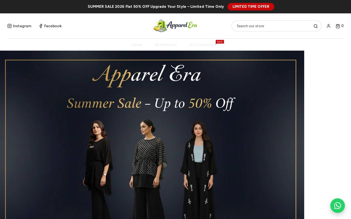 apparelera.com homepage screenshot