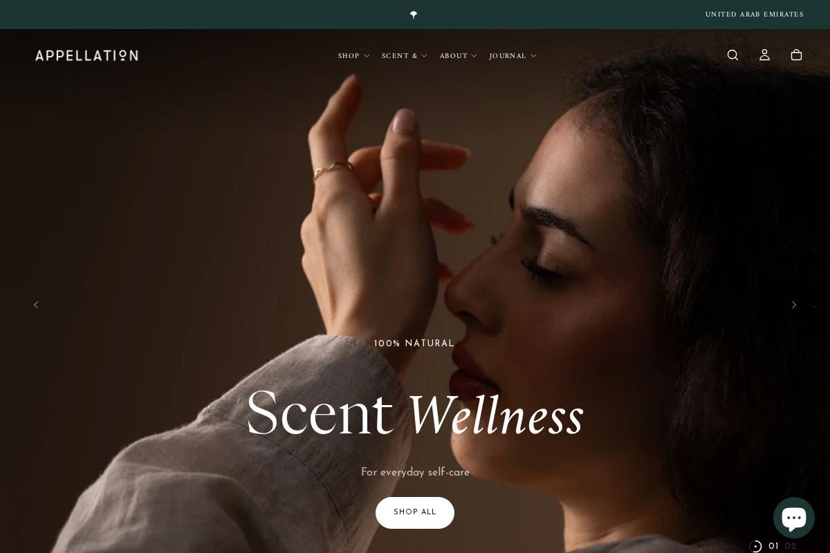 Appellation homepage screenshot