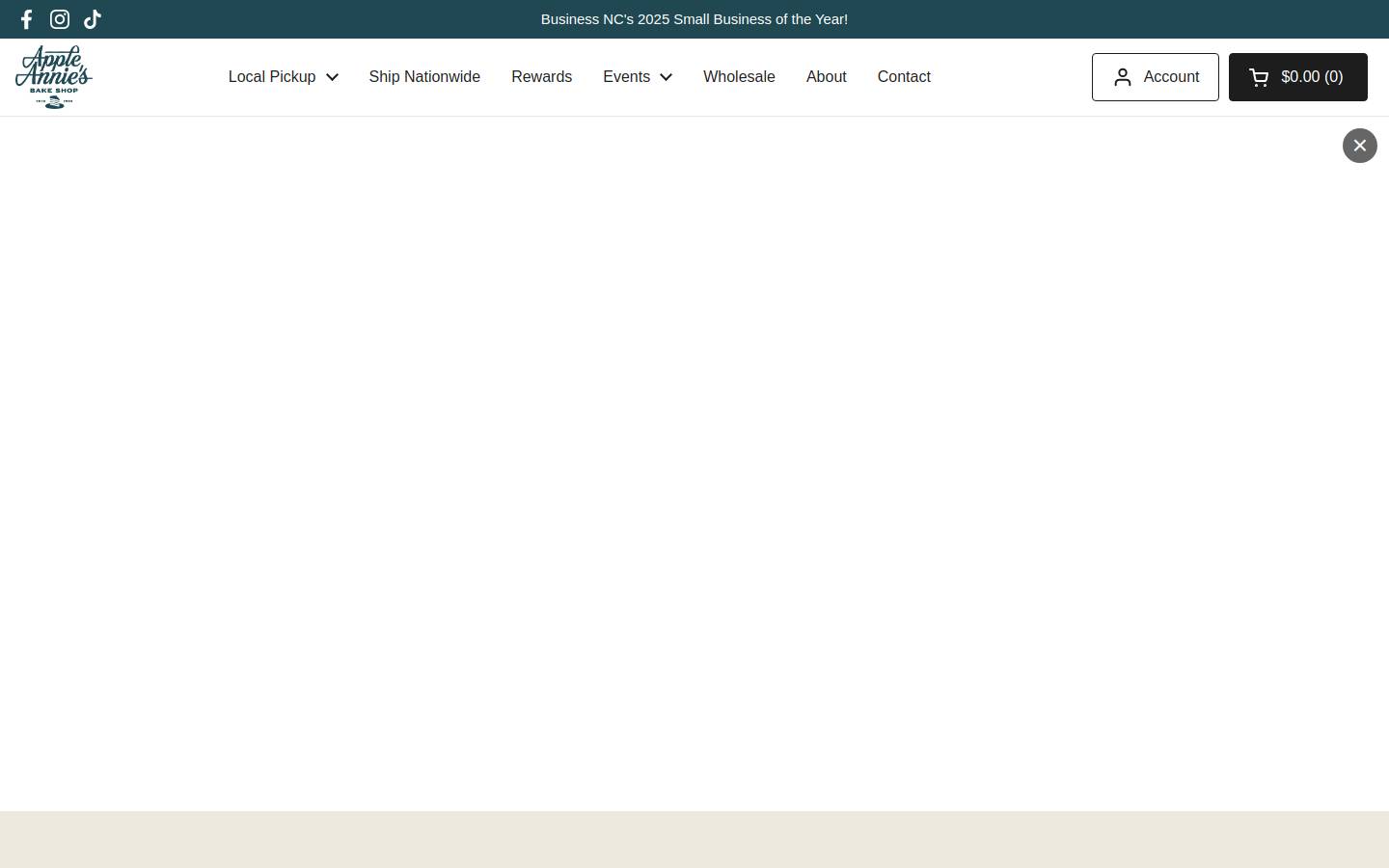 appleanniesbakeshop.com homepage screenshot