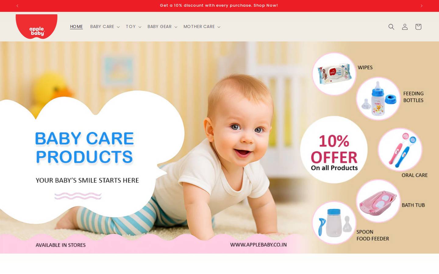 applebaby.co.in homepage screenshot