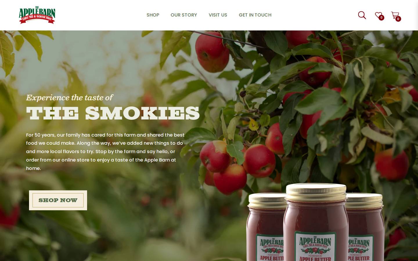 applebarncidermill.com homepage screenshot