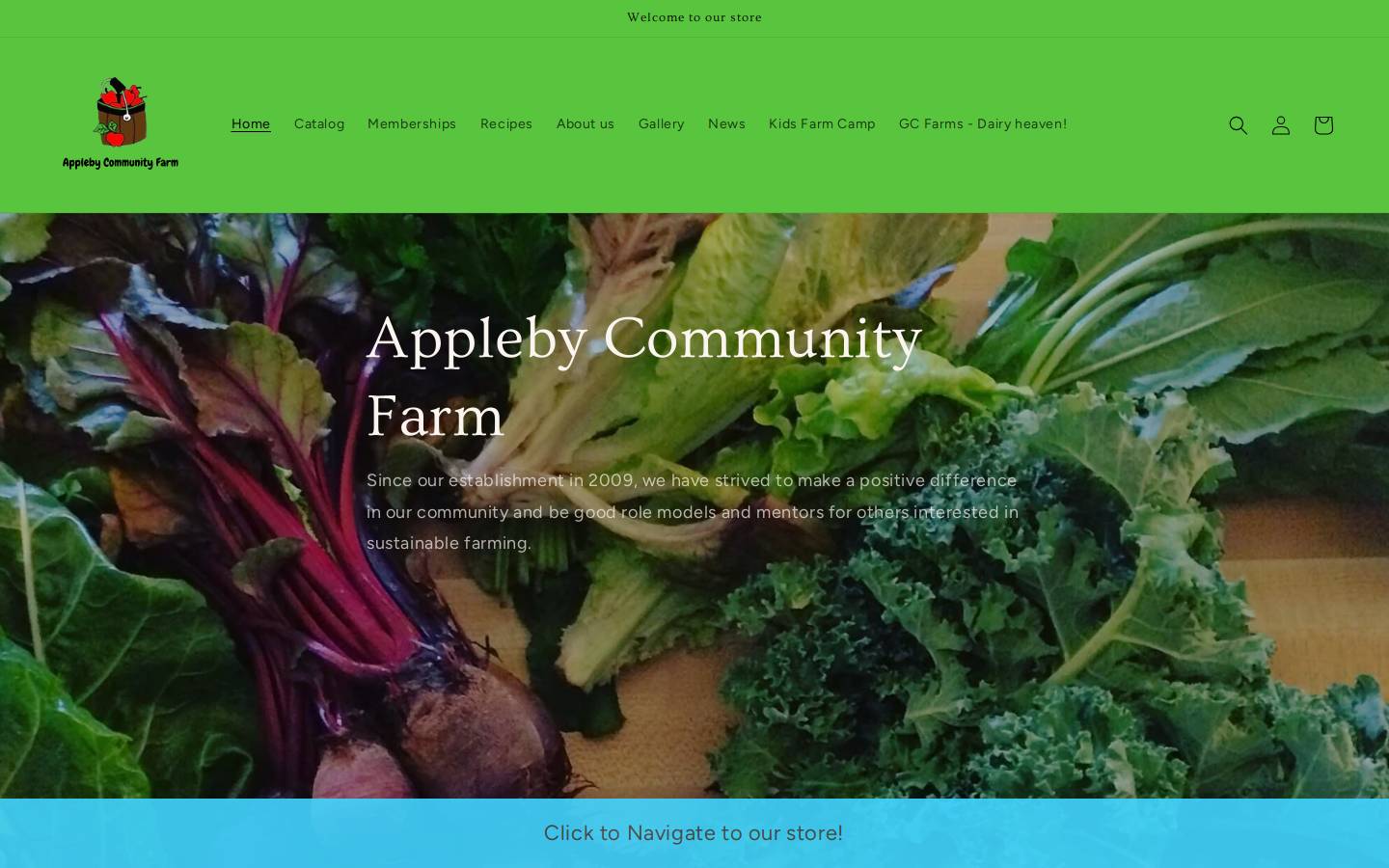 applebycommunityfarm.com homepage screenshot